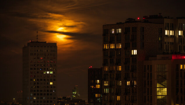 Dark Cityscape At Night