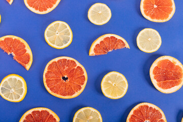 Oranges and lemons close up