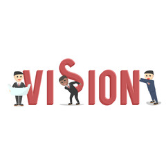 business vision design with characters on white background