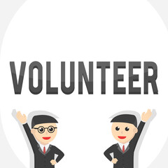 business volunteer character on white background