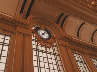 detail of the terminal time old  clock jersey city usa  