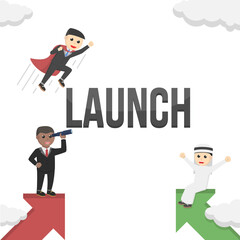 business launch design character on white background