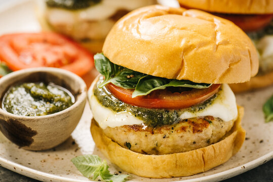 Grilled Chicken Caprese Burger - Powered by Adobe