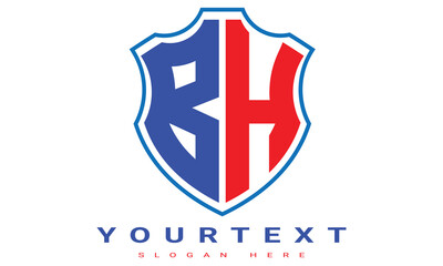 Fototapeta premium BH Two letters shield logo design.