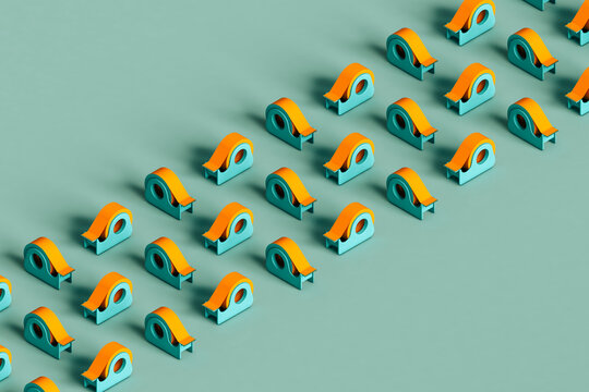 three rows of scotch tapes