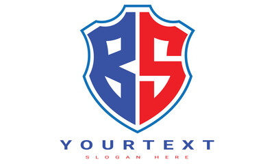 Fototapeta premium BS Two letters shield logo design.