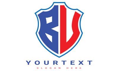 Fototapeta premium BU Two letters shield logo design.