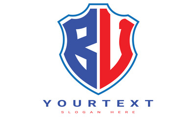 Fototapeta premium BV Two letters shield logo design.