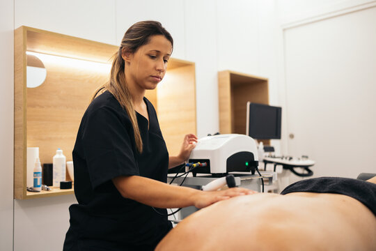 Health Recovering With A Therapist In A Physiotherapy Clinic