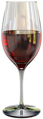 3D Rendered Red Wine in a Glass Illustration