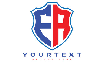 Fototapeta premium FA Two letters shield logo design.