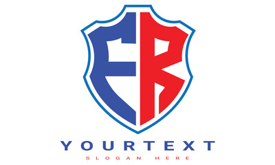 Fototapeta premium FR Two letters shield logo design.