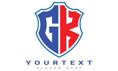 Fototapeta premium GK Two letters shield logo design.