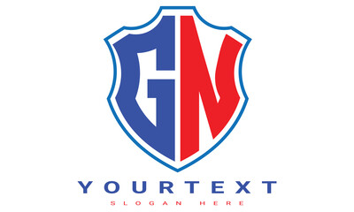 Fototapeta premium GN Two letters shield logo design.