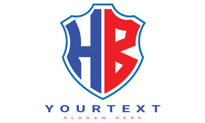 Fototapeta premium HB Two letters shield logo design.