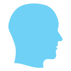 Silhouette of a human head turned right