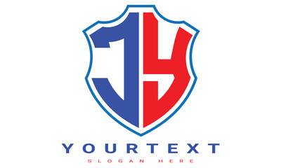 Fototapeta premium JY Two letters shield logo design.