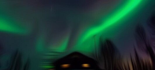 beautiful aurora in the twilight sky