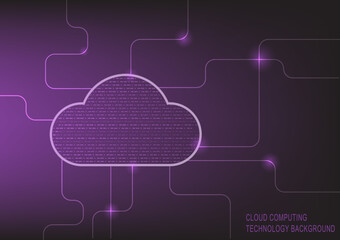 cloud computing technology. Cloud computing, Cyber technology background, internet data storage. 2d rendering Cloud computing.