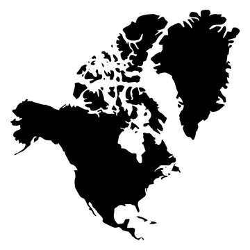 North American continent map PNG image