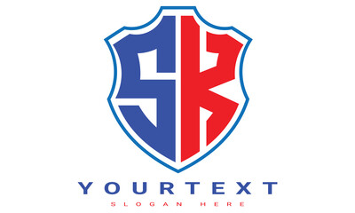 Fototapeta premium SK Two letters shield logo design.