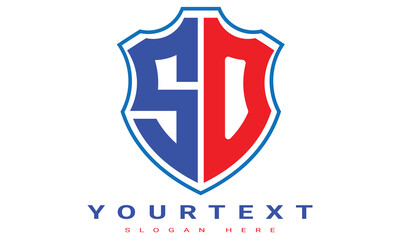 Fototapeta premium SO Two letters shield logo design.
