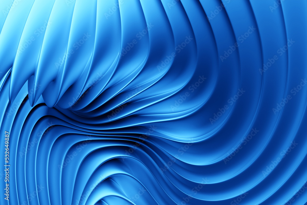 Aufkleber 3d illustration of a classic blue abstract gradient background with lines. print from the waves. mod