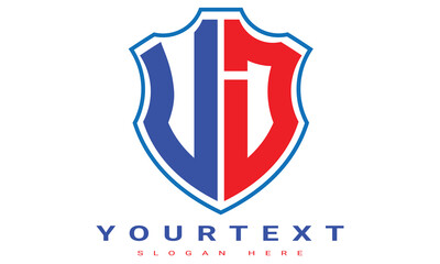Fototapeta premium UD Two letters shield logo design.