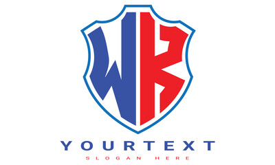 Fototapeta premium WK Two letters shield logo design.