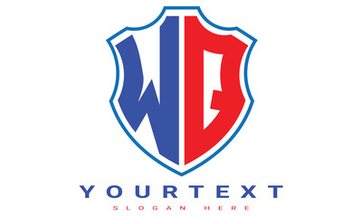 WQ Two letters shield logo design.