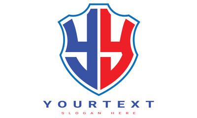 Fototapeta premium YY Two letters shield logo design.