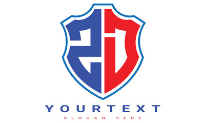 Fototapeta premium ZD Two letters shield logo design.