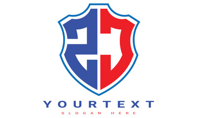 Fototapeta premium ZJ Two letters shield logo design.