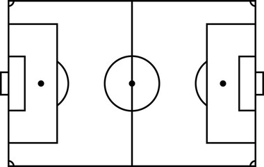 Football or soccer field. Sport background. Vector line art