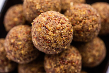 Alsi pinni laddu or flax seed laddo or healthy jawas ladoo are delicious Indian sweet energy balls