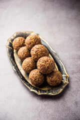 Alsi pinni laddu or flax seed laddo or healthy jawas ladoo are delicious Indian sweet energy balls