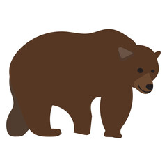 Obraz na płótnie Canvas Set of wild Animal Flat Cartoon, Bear, Cute Character Vector Illustration.