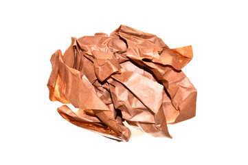 crumpled paper isolated on white background