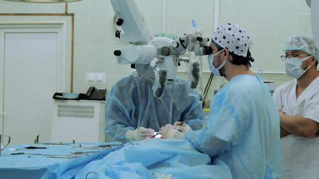 Surgeons perform facial nerve repair surgery
