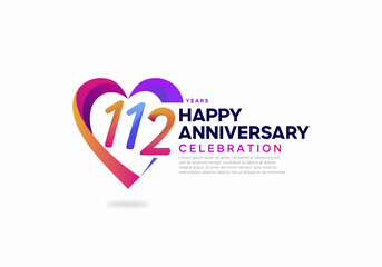 112 year anniversary logo icon design template