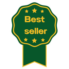 Best seller green badges and labels on transperent backgound.