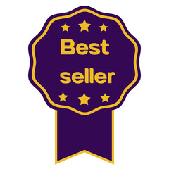 Best seller purple badges and labels on transperent backgound.