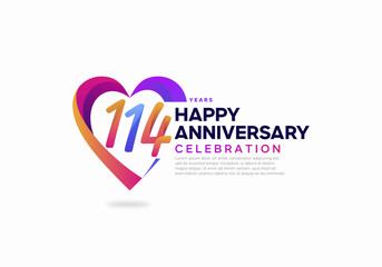 114 year anniversary logo icon design template