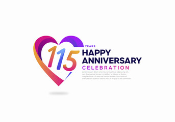 115 year anniversary logo icon design template