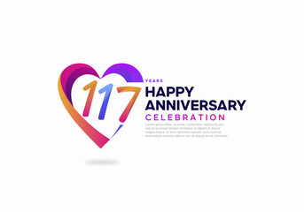 117 year anniversary logo icon design template
