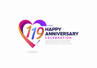 119 year anniversary logo icon design template