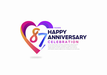 87 year anniversary logo icon design template