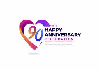 90 year anniversary logo icon design template