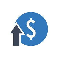 Price increase icon vector graphic illustration