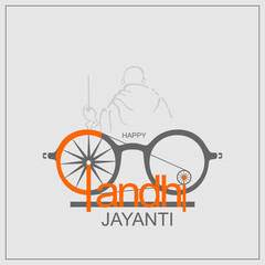 Illustration of Gandhi Jayanti concept. Gandhi Jayanti is celebrated the birth anniversary of Mahatma Gandhi.